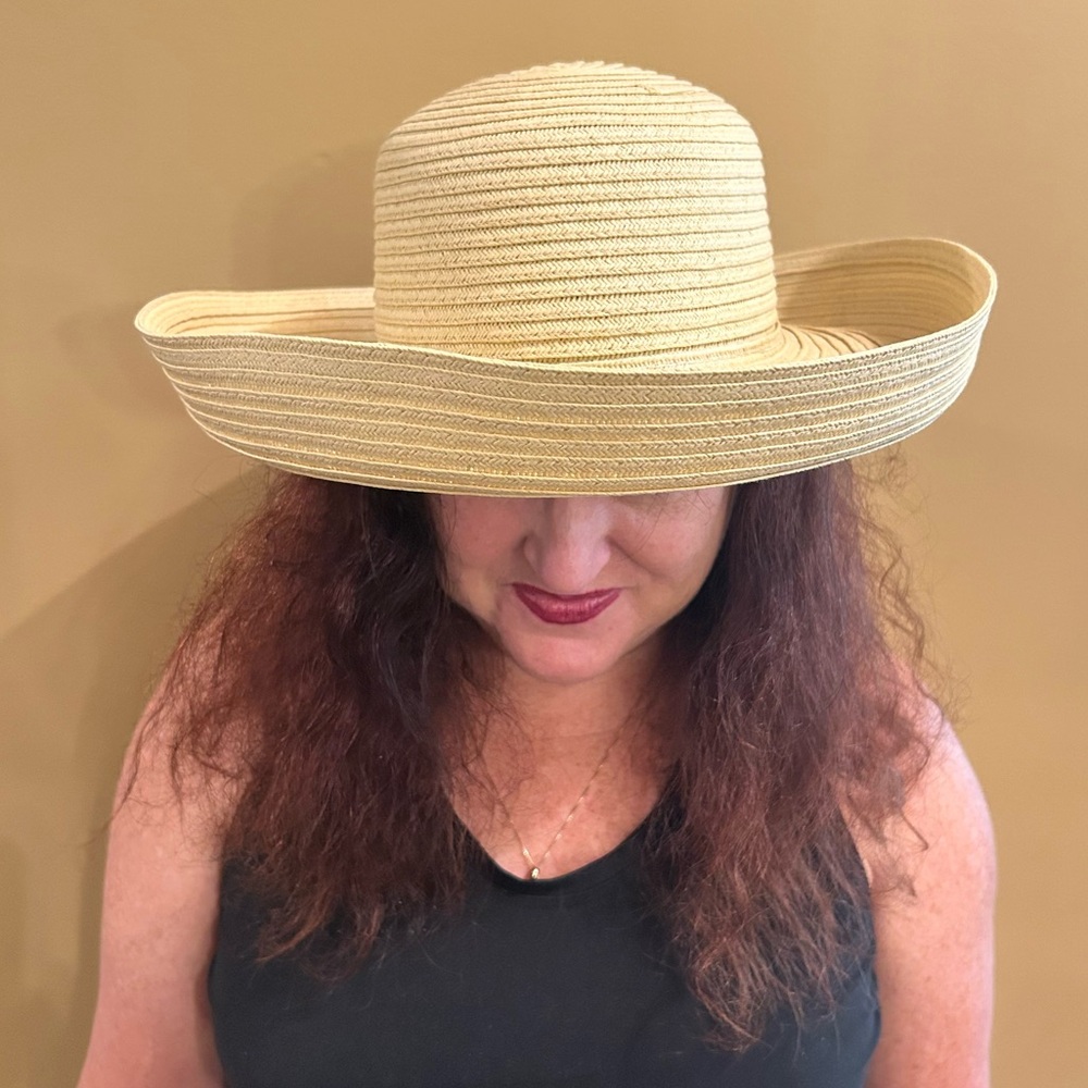 Panama Hat For Women Vintage NWOT Paperbraid Straw Hat 7” Diameter